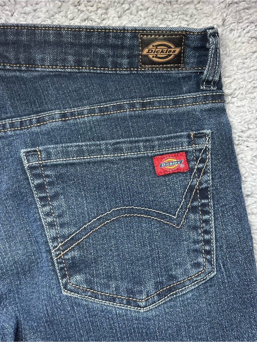 DICKIES Jeans Womens 4 Relaxed Low Rise Flare Boot Utility Streetwear Outdoors - Picture 4 of 5
